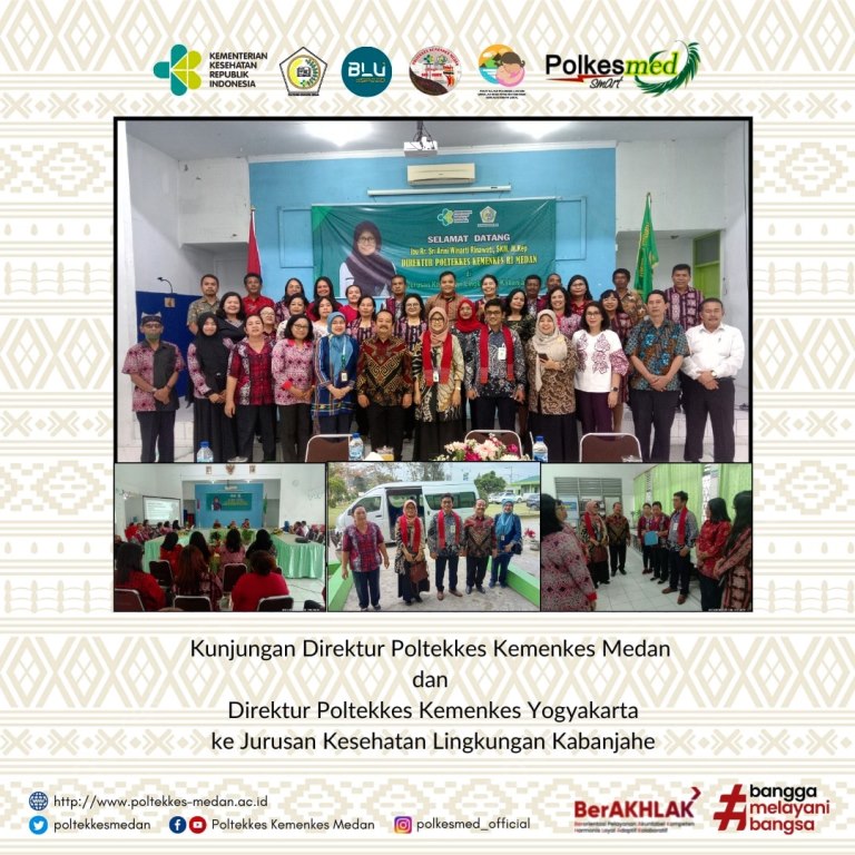 Hari Jumat tanggal 13 Januari 2023, Direktur Poltekkes Kemenkes Medan dan Direktur Poltekkes Kemenkes Yogyakarta melakukan kunjungan ke Jurusan Kesehatan Lingkungan Kabanjahe